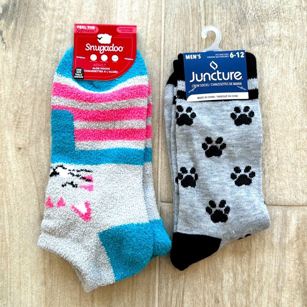 pack of 2 comfy cat socks
